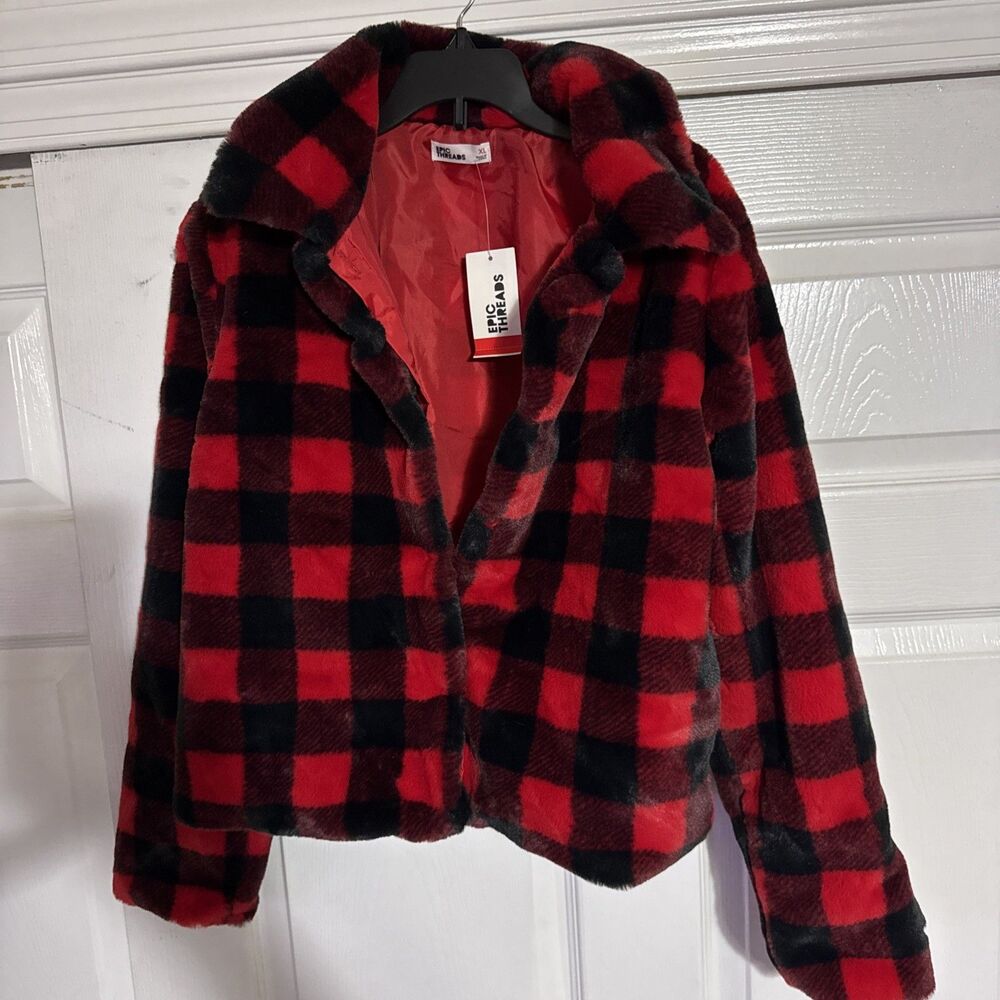 New Epic Threads Girls Medium Soft Checkerboard Jacket